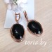 Серьги позолоченные с ювелирным стеклом, 4,6 см (f666)