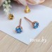 Серьги-гвоздики позолоченные с фианитами, 0,4 см (f763)