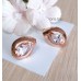 Серьги позолоченные с фианитами, 1,5 см (f368)