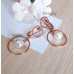 Серьги позолоченные с жемчугом (имитация), 3,7 см (f351)
