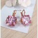 Серьги позолоченные с фианитами, 2 см (f586)