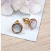 Серьги-гвоздики позолоченные с перламутром, 0,7 см (f583)