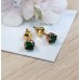 Серьги-гвоздики позолоченные с искусственной шпинелью, 0,4 см (f604)