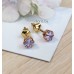 Серьги-гвоздики позолоченные с фианитами, 0,4 см (f602)