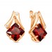 Серьги позолоченные с фианитами и ювелирным стеклом, 2 см (f607)
