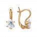 Серьги позолоченные с фианитами, 1,5 см (f099)