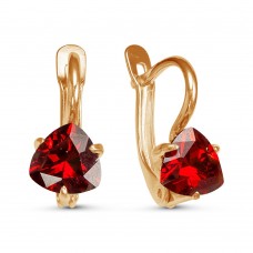 Серьги позолоченные с фианитами, 1,5 см (f623)