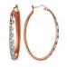 Серьги позолоченные овальные, 3,8 см  (f018)