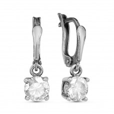 Серьги посеребренные с фианитами (g029)