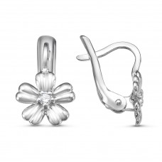 Серьги посеребренные с фианитами (g248) 