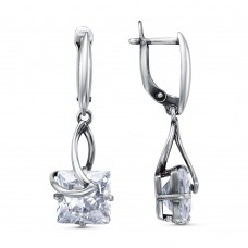 Серьги посеребренные с фианитами (g107)