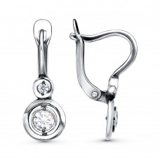 Серьги посеребренные с фианитами (g358) 
