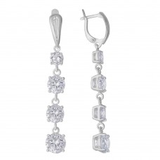 Серьги посеребренные с фианитами (g106)