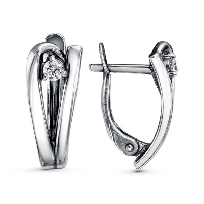Серьги посеребренные с фианитами (g388)