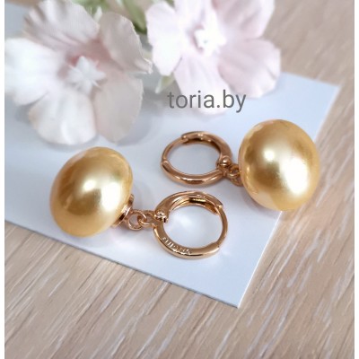 Серьги из медсплава с ювелирным стеклом, 2,5 см (f450)