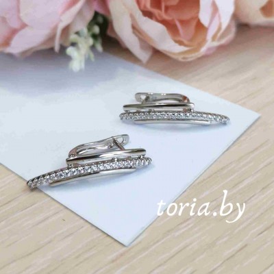 Серьги из медсплава с фианитами (g366)