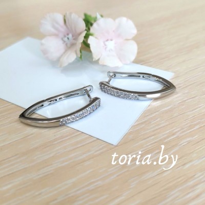 Серьги из медсплава с фианитами (g339)