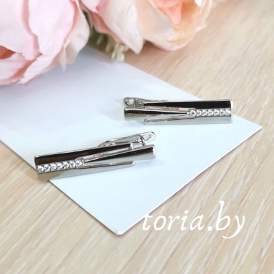 Серьги из медсплава с фианитами, 2,8 см (g414)