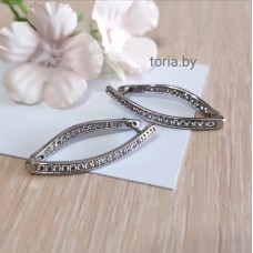 Серьги из медсплава с фианитами (g173)