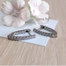 Серьги из медсплава с фианитами (g070)
