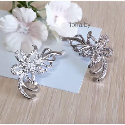 Серьги из медсплава с ювелирным стеклом (g001)
